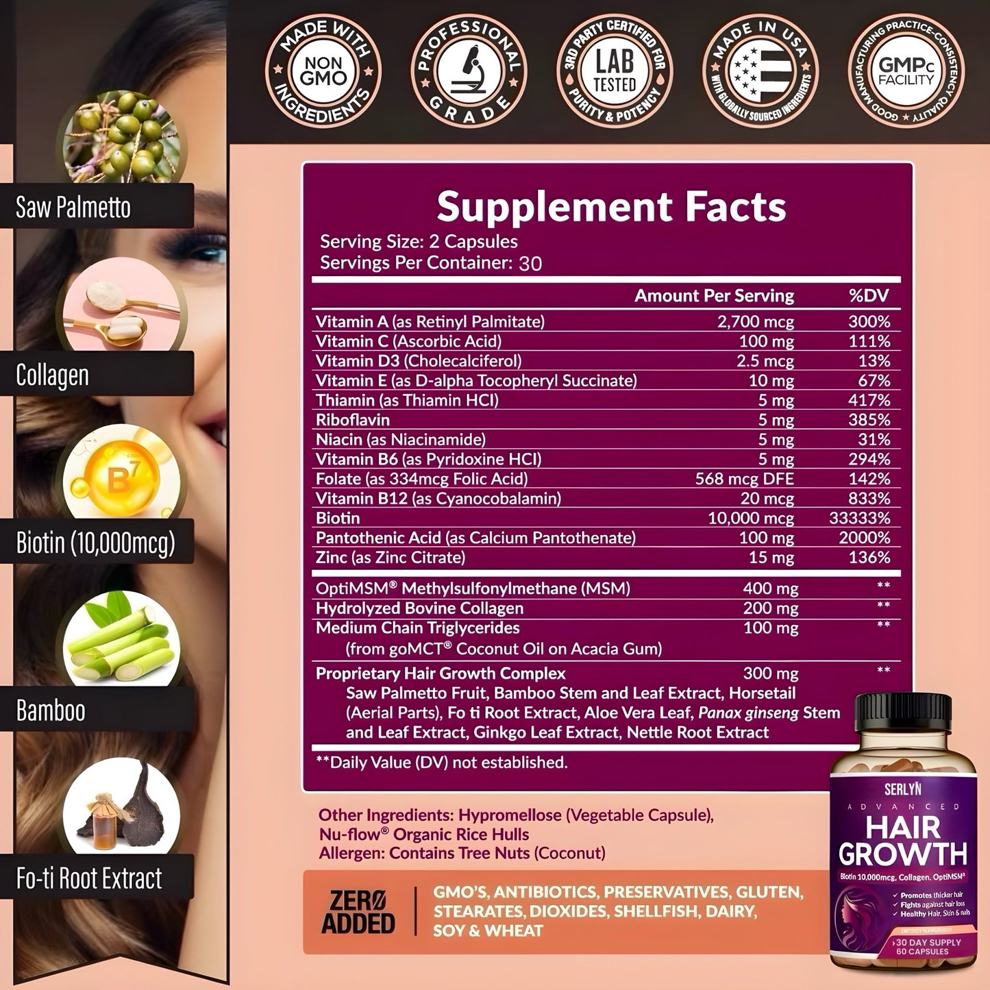 Vitaminas para el Crecimiento del Cabello